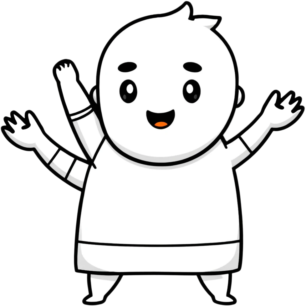 character celebrating victory with arms raised emoji