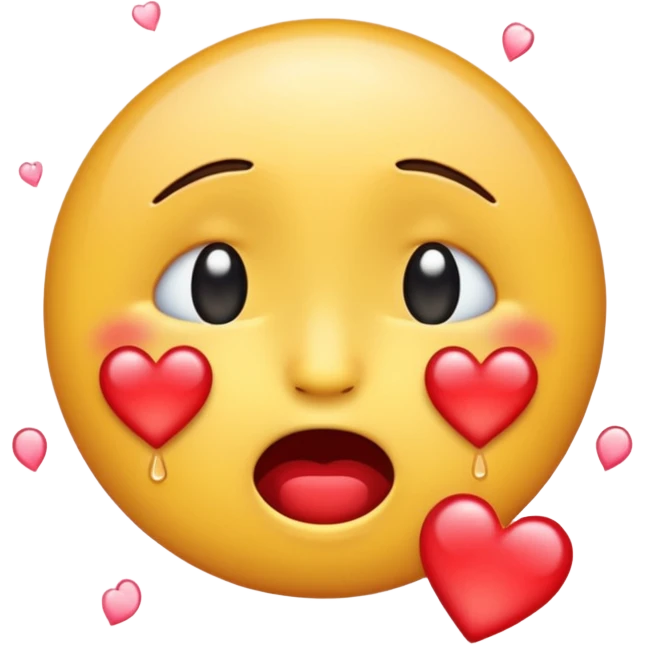 Crying emoji but hearts in the tears  emoji
