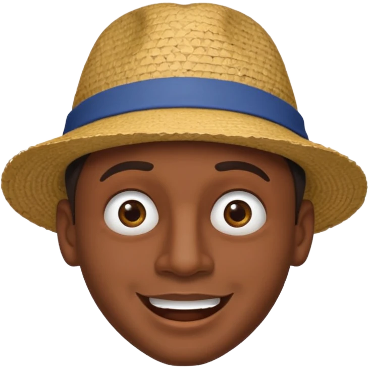 homme créole réunionnais  étonné  avec chapeau emoji