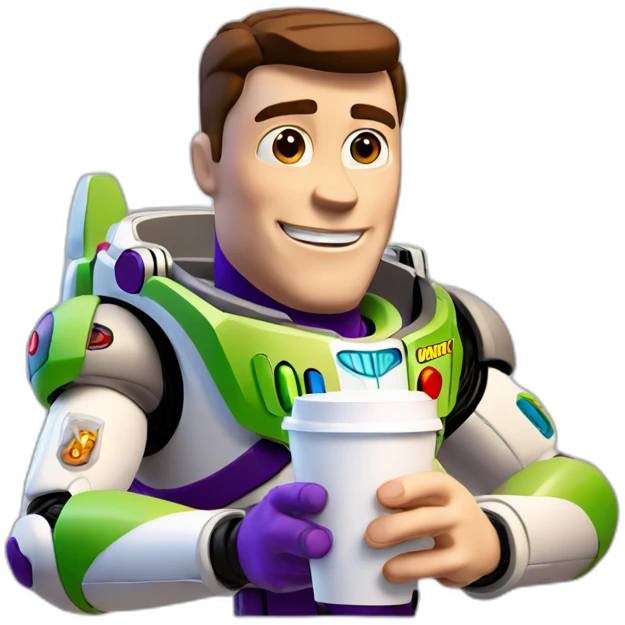 Coffee with Buzz Lightyear emoji