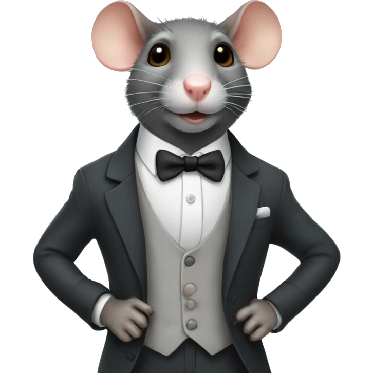 rat wearing suit emoji