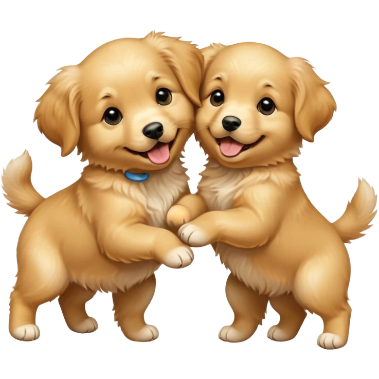 Two puppy best friends super super cute and excited emoji