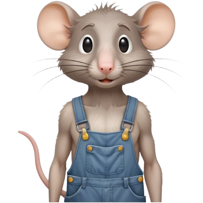 skinny grey-rat disheveled long-nose wearing-overalls no-shirt confused emoji