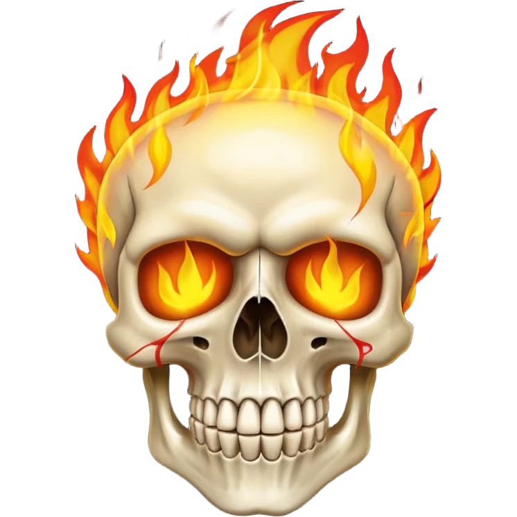A skull burning with fire emoji