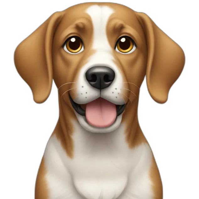 Dog using iphone emoji