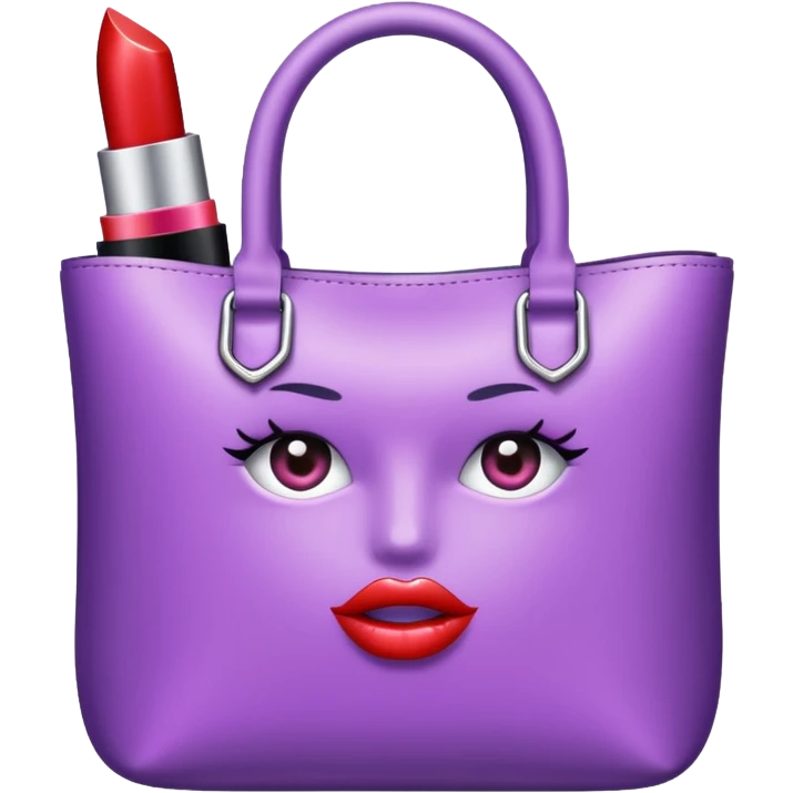 cosmetics (lipstick, perfume, mascara,..) in a lavender blink bag and no face  emoji