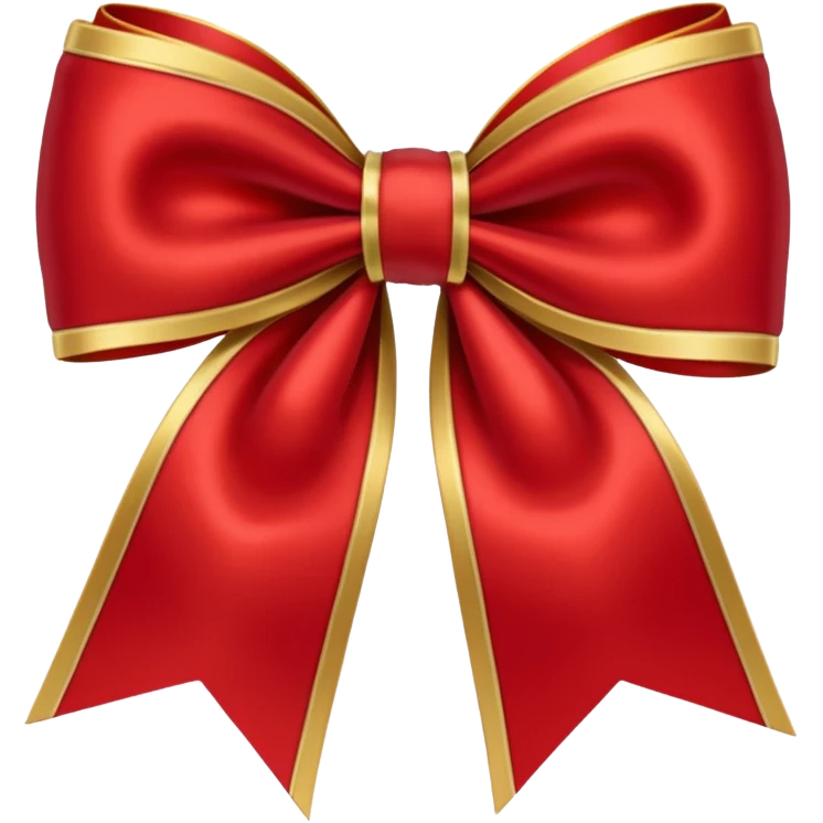 Red christmas bow with gold emoji