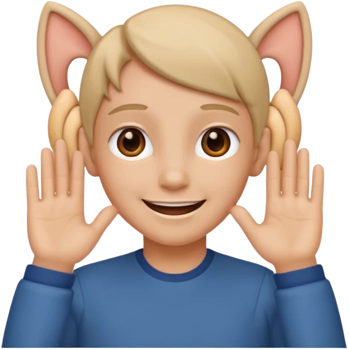My imoji touch both ear emoji
