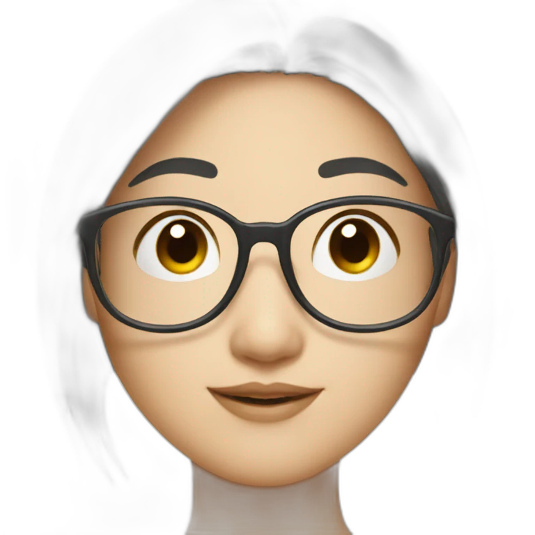 pretty asian girl with glasses emoji