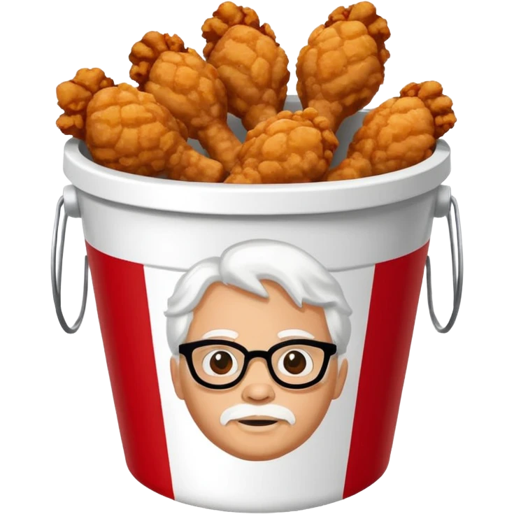 kfc like bucket white and red stripes emoji