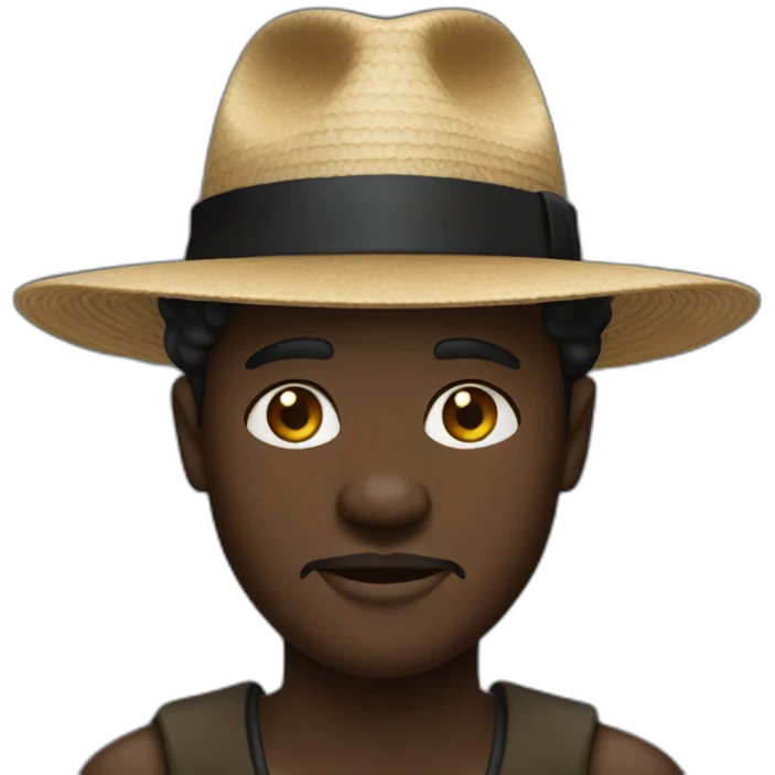 ghanaian man with wide-brimmed black hat emoji