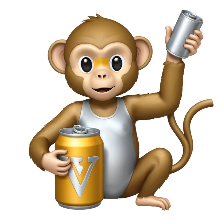 Monkey holding V can emoji