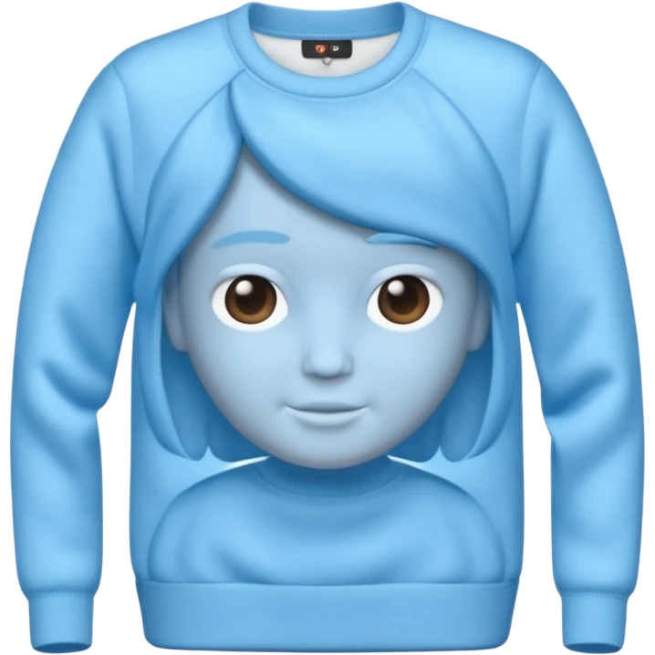 sky-blue sweater with light fabric folds and soft shading, casual style, Memoji-style rendering. emoji