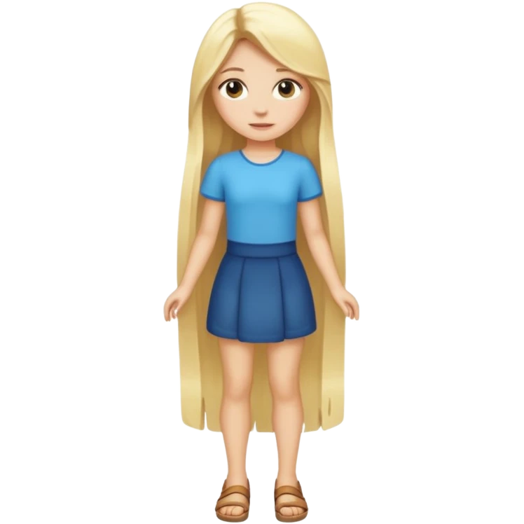 full body + long blonde hair girl emoji
