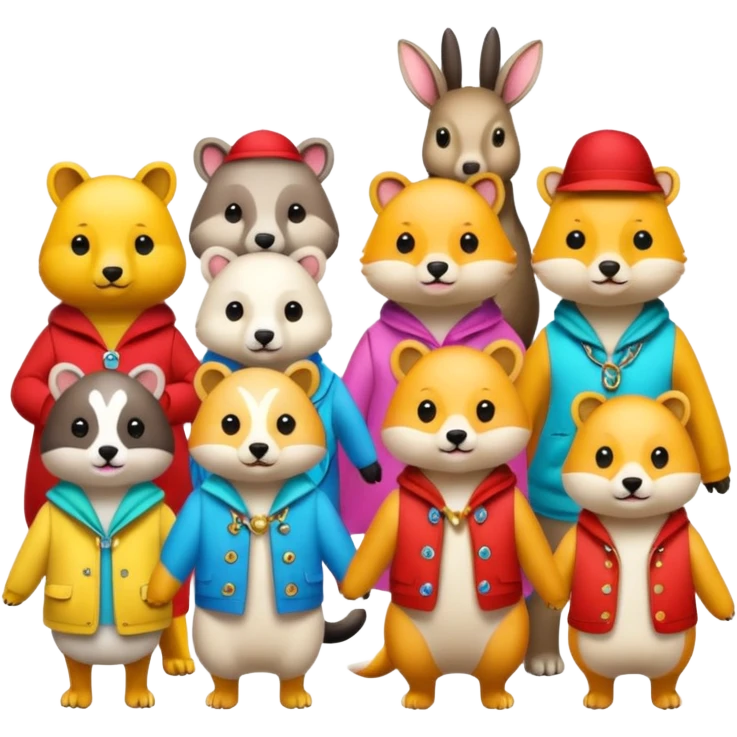 animal défilé de mode emoji