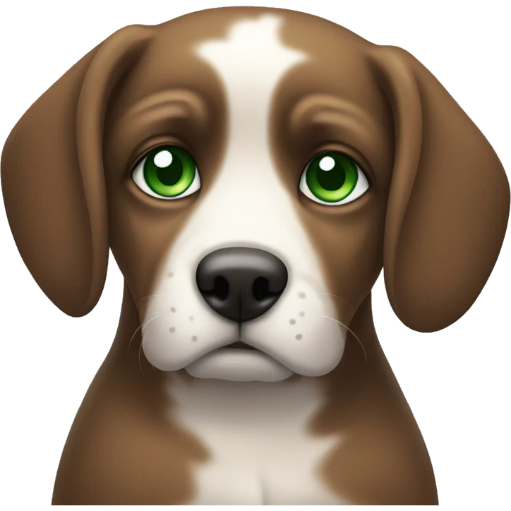 sad dog with puppy dog green eyes  emoji