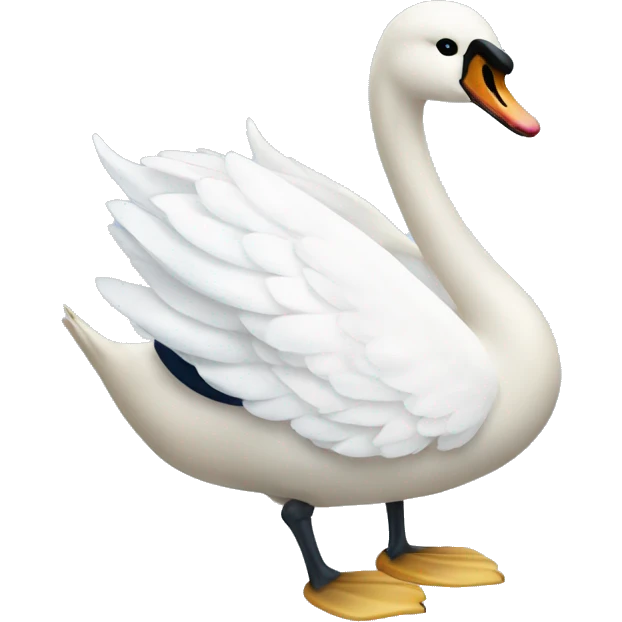 White swan with a navy blue bow emoji