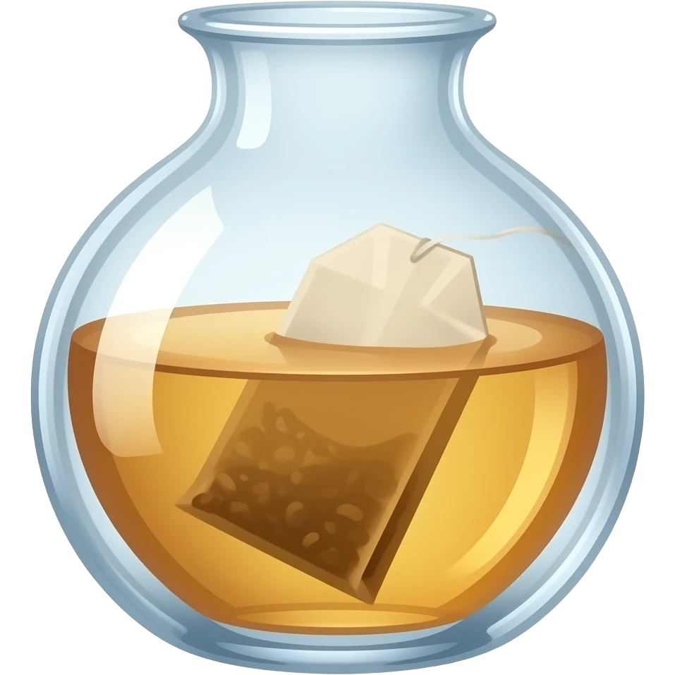 tea crystal with tea bag emoji