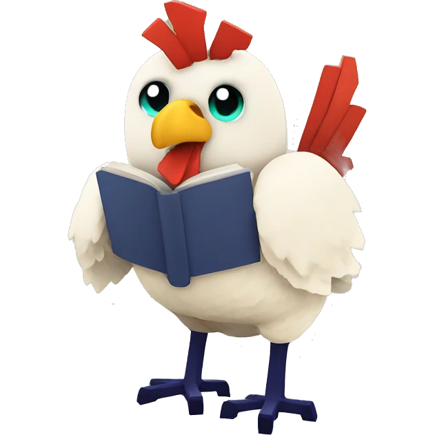 minecraft Chicken with book and the text lore emoji