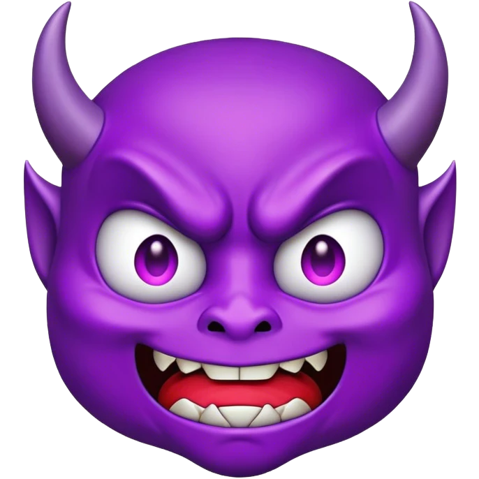 Purple devil with a pleading face emoji