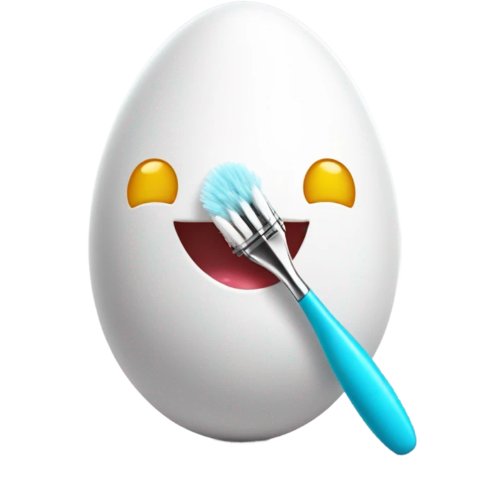 egg brushing its teeth at a disco  emoji
