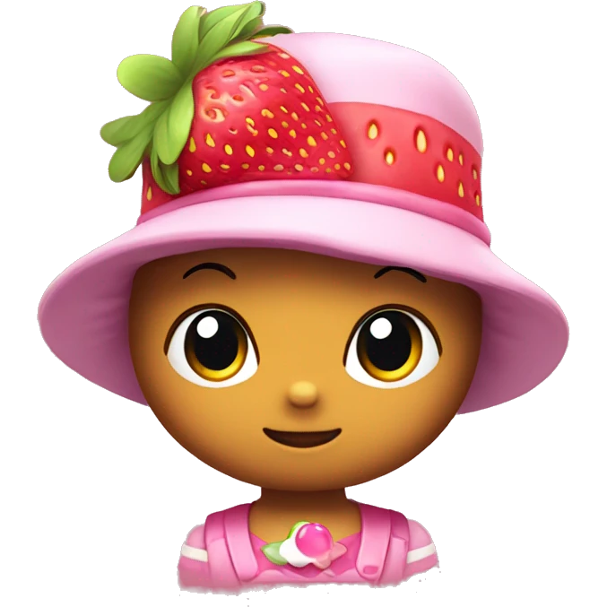 Hello kitty with a strawberry hat emoji