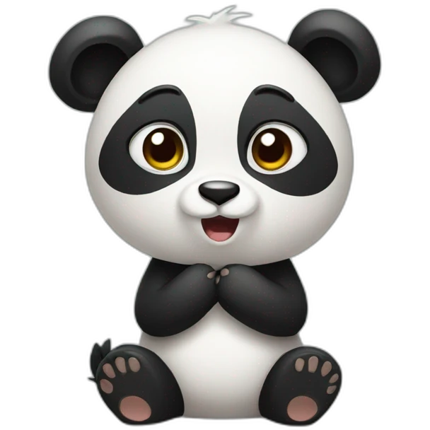 Shy panda emoji