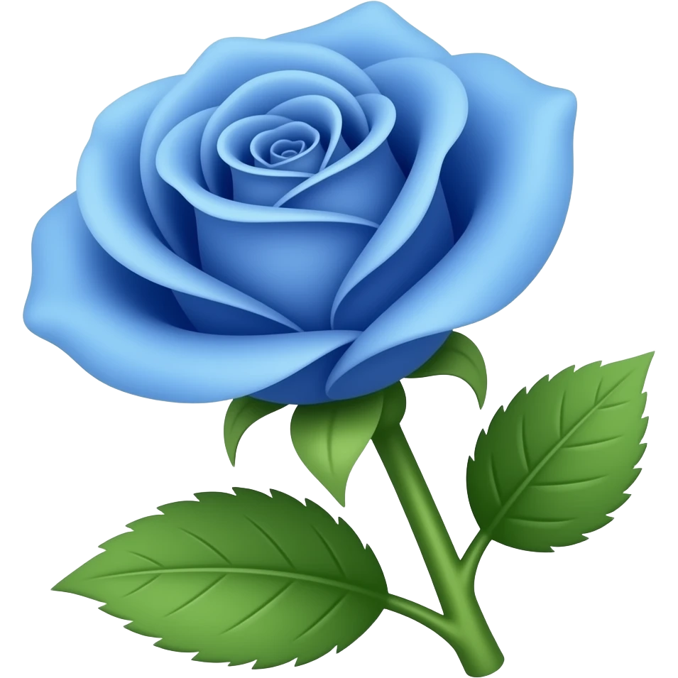 Rosa azul con ramas emoji para mí teclado emoji