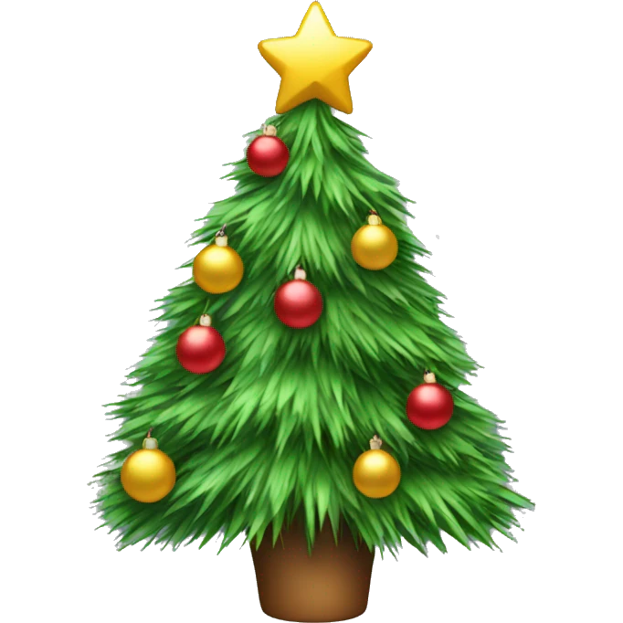 cozy christmas tree with tinsel emoji