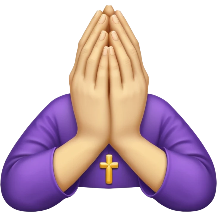 Purple and gold Praying hands emoji