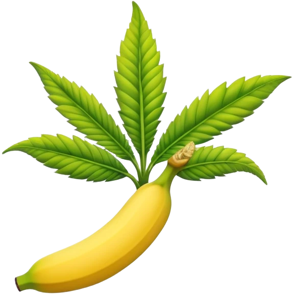 banana weed strain with a cannabis leaf accent emoji