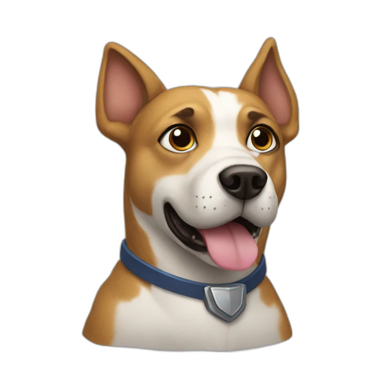Dog dressed as a hero emoji