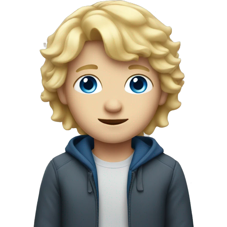 Boy with blond hair and blue eyes  emoji
