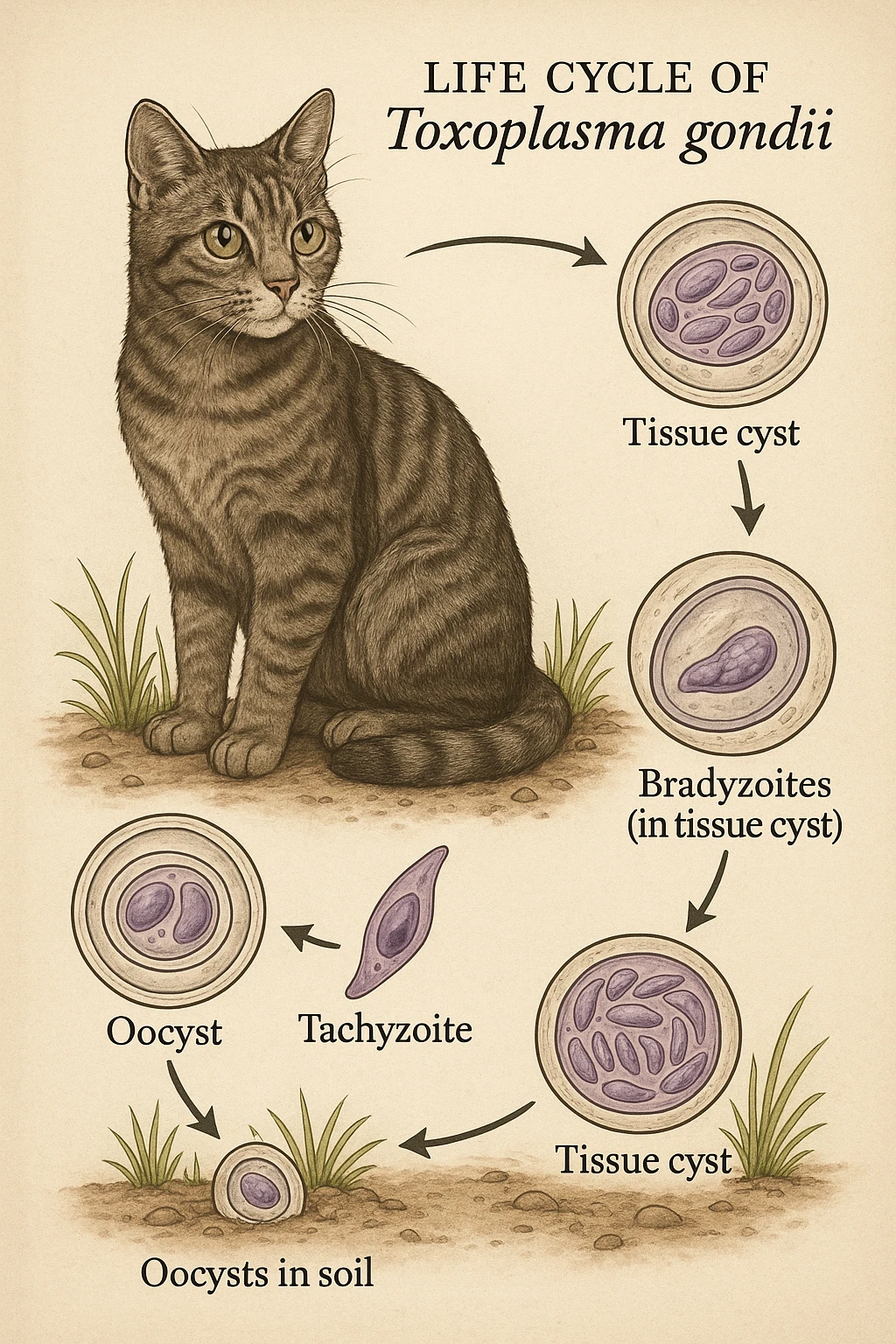 Toxoplasma gondii, infetta gatto in italiano emoji