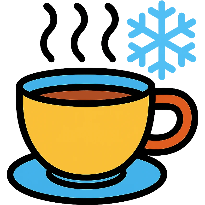 Hot steaming cup of coffee or tea in cold weather emoji
