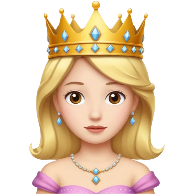 Wearing a crown with Princess dress emoji