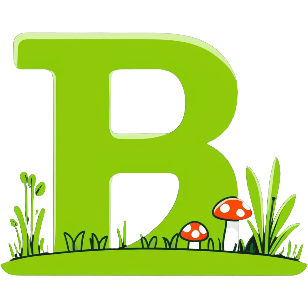 Notion logo as a block covered with moss, grass and tiny mushrooms, letter N still visible emoji