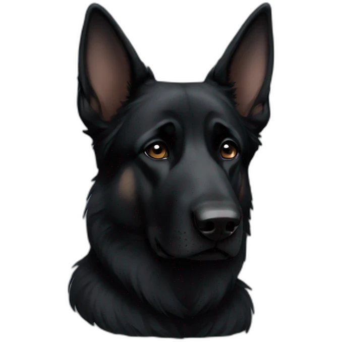 Black German shepherd sad  emoji