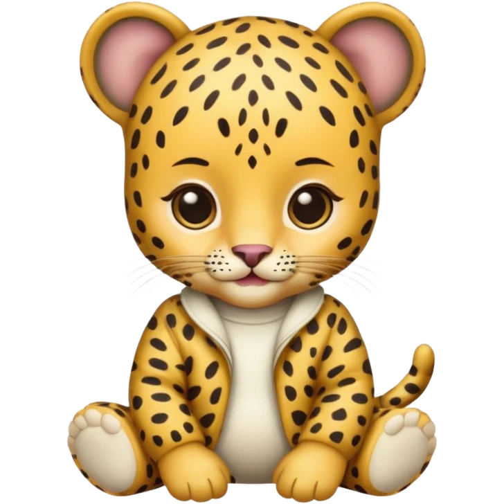 baby with leopard patterned clothes emoji