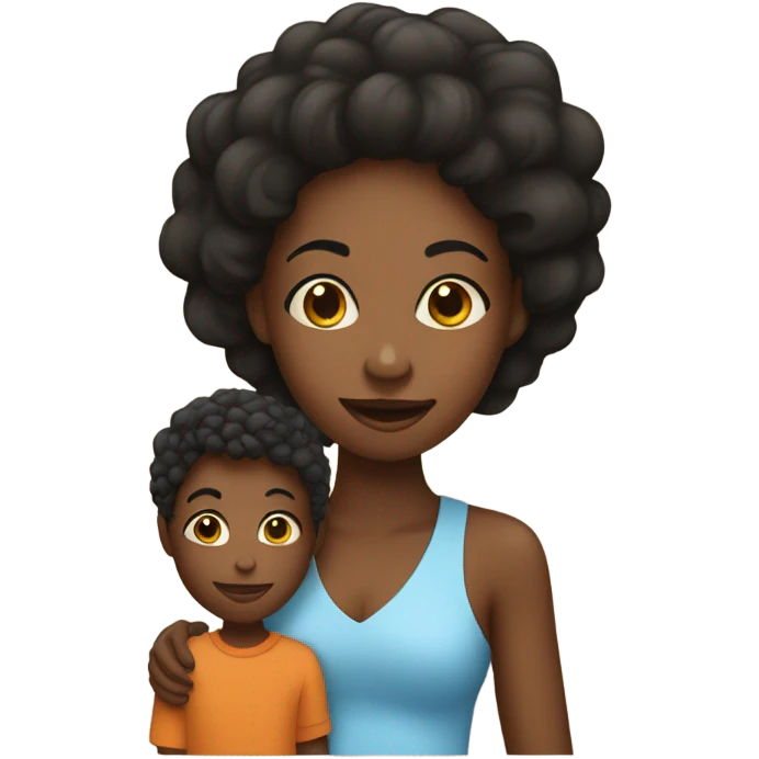 Black women with her little boy  emoji
