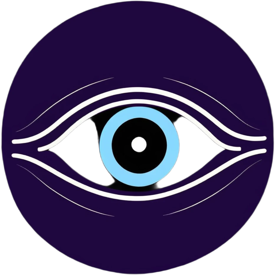 Illuminated eye of providence with beams of light emoji