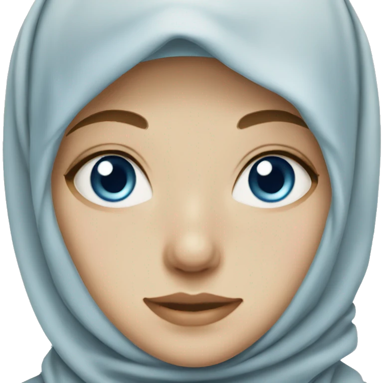 girl in hijab with light blue eyes and light skin with freckles emoji