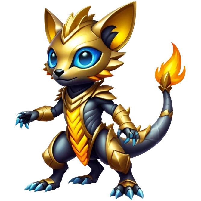 Shiny Epic Edgy Cool Colorful Vibrant Modern Vernid-Protogen-creature-animal, full body emoji