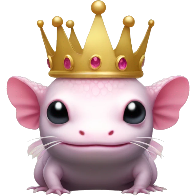 axolotl wearing crown emoji