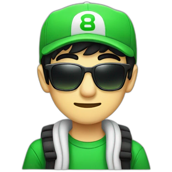 Fernanfloo With Luigi Hat And Sunglasses emoji