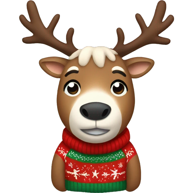 Reindeer wearing a Christmas sweater  emoji