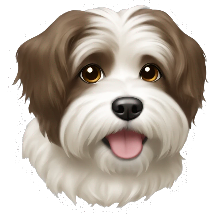 Brown and white havanese dog emoji