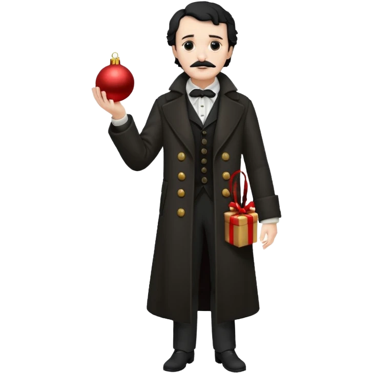 edgar allan poe at christmas full body emoji