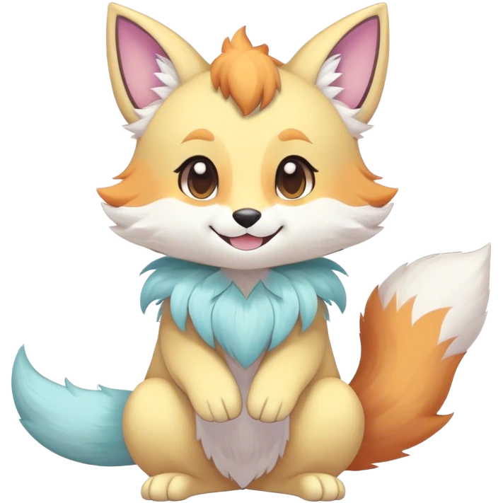 Kawaii bright fantasy ethereal anthro fursona Fakemon emoji