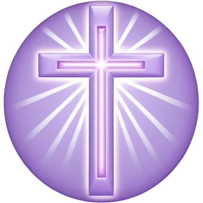 light lavender colored religious cross with bright light around it  emoji